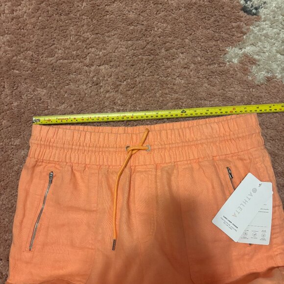 NWT ATHLETA Cabo Linen Jogger Pants Women's Size 14 Peach 530642 Soft Cozy Warm - Picture 8 of 9
